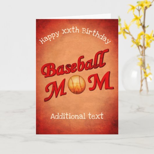 Baseball Ma Specialized Birthday Kaart (Gele Bloem)