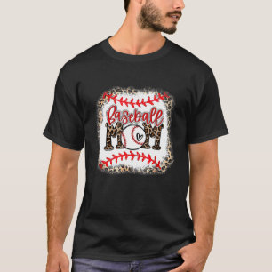 Baseball Mam Leopard Funny Softball Ma's D T-shirt