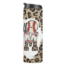 Baseball Mam Leopard Print Tumbler Sports Mama