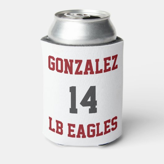 Baseball Mam, persoonlijke naam & nummer - GLS Blikjeskoeler (Blikje Achterkant)