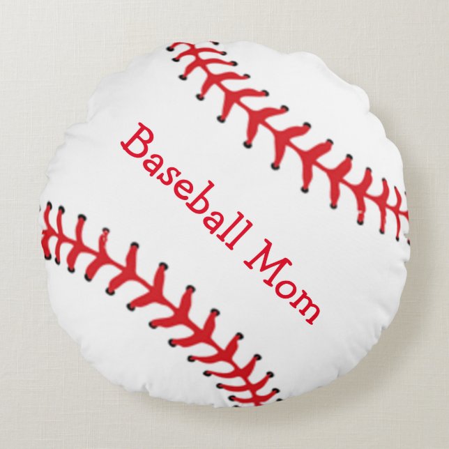 Baseball Mam Round Pillow Rond Kussen (Voorkant)