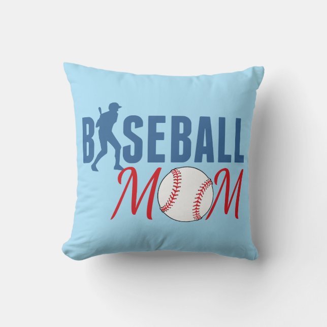 Baseball mama Blue Kussen (Voorkant)