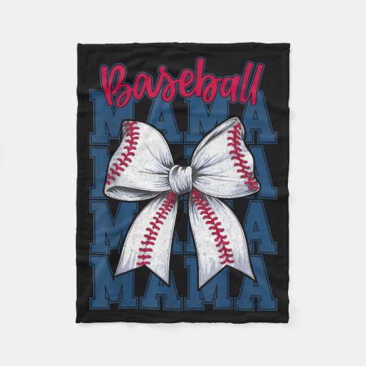 Baseball Mama Coquette Bow Game Day Baseball Mom M Fleece Deken (Voorkant)