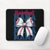 Baseball Mama Coquette Bow Game Day Baseball Mom M Muismat (Met muis)