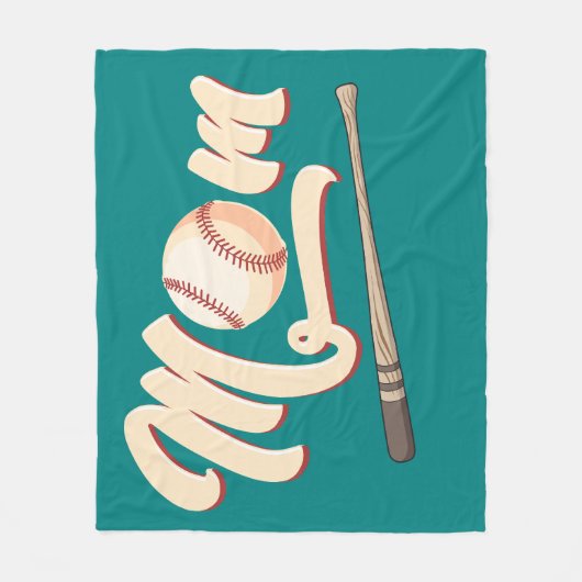 Baseball mama fleece deken (Voorkant)