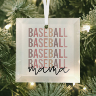 Baseball Mama Giften van honkbal mam Glas Ornament