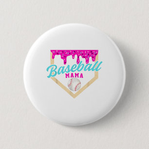 Baseball Mama Home Bord Ice Cream Drip Met Sprin Ronde Button 5,7 Cm