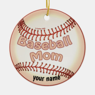 Baseball mama keramisch ornament