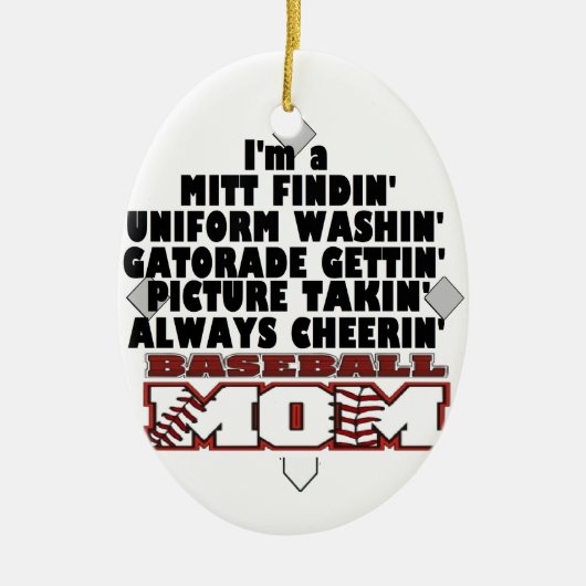 Baseball mama keramisch ornament (Voorkant)