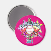Baseball mama Magnet Magneet (Voorkant / Achterkant)