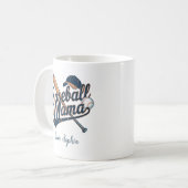 Baseball Mama, Moederdag aangepaste naam Koffiemok (Voorkant links)