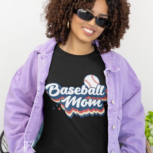 Baseball mama Retro Style T-shirt