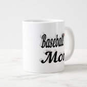 Baseball Maman mi-texte Géant Café Mug (Devant droit)