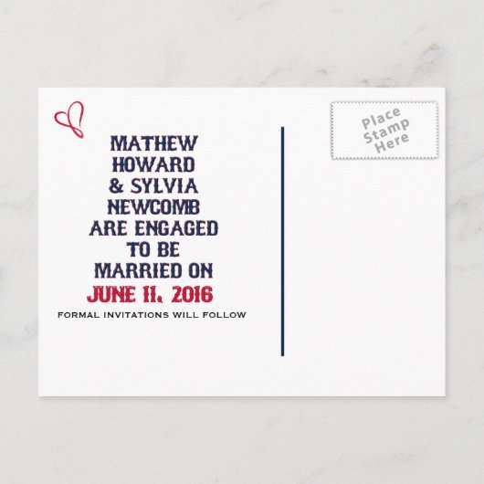 Baseball Mariage Carte de Préavis PC-HOWARD, Optio (Dos)