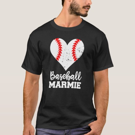 Baseball Marmie Baseball Heart Grandma Marmie T-shirt (Voorkant)