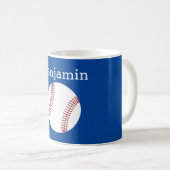 Baseball met aangepaste naam - blauw koffiemok (Voorkant rechts)