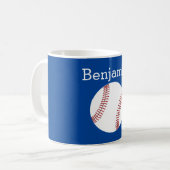 Baseball met aangepaste naam - blauw koffiemok (Voorkant links)