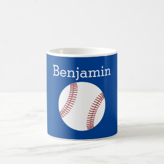 Baseball met aangepaste naam - blauw koffiemok