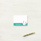 Baseball met aangepaste naam - Emerald Post-it® Notes (Op bureau)
