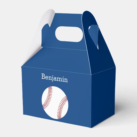Baseball met aangepaste naam - Royal Blue Bedankdoosjes (Voorkant Zijde)