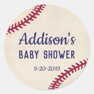 Baseball met Baby shower gelijkende stickers, cirk Ronde Sticker