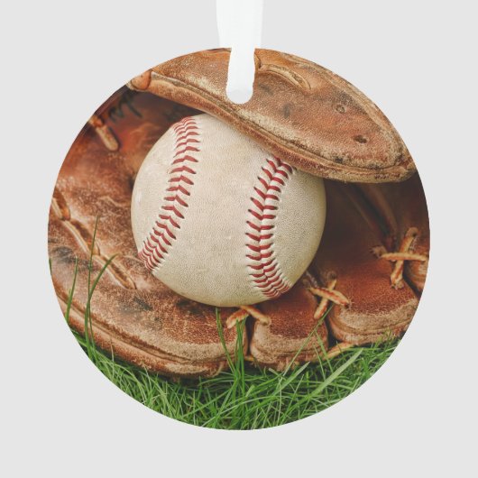 Baseball met een oude Mitt Ornament (achterkant)