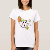 Baseball met honkbalhandschoen en Pet T-shirt (Voorkant)