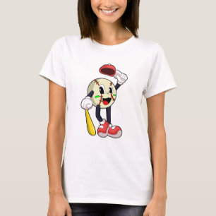 Baseball met honkbalknuppel t-shirt