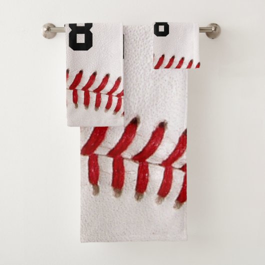 Baseball met  nummer bad handdoek (Insitu)