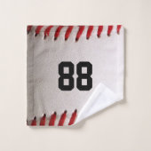 Baseball met  nummer bad handdoek (Wasdoekje)