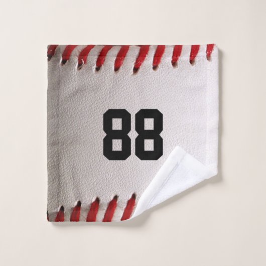 Baseball met  nummer bad handdoek (Wasdoekje)