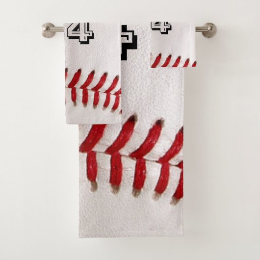 Baseball met nummer bad handdoek (Insitu)