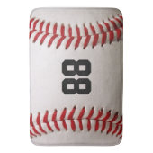 Baseball met nummer badmat (Voorkant Verticaal)
