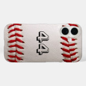 Baseball met  nummer Case-Mate iPhone case (Achterkant (horizontaal))