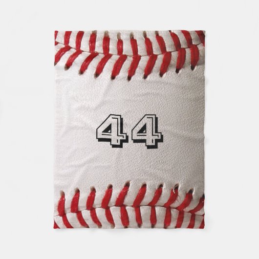 Baseball met nummer fleece deken (Voorkant)