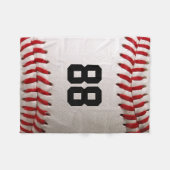 Baseball met  nummer fleece deken (Voorkant (Horizontaal))