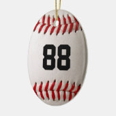 Baseball met nummer keramisch ornament (Links)