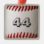 Baseball met  nummer metalen ornament (Voorkant)