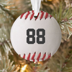 Baseball met  nummer ornament