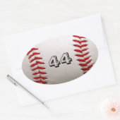 Baseball met  nummer ovale sticker (Envelop)