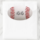 Baseball met  nummer ovale sticker (Tas)