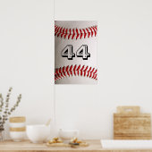 Baseball met  nummer poster (Keuken)