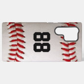 Baseball met  nummer samsung galaxy hoesje (Achterkant horizontaal)