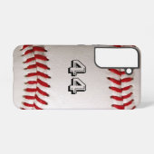 Baseball met nummer samsung galaxy hoesje (Achterkant horizontaal)