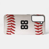 Baseball met  nummer samsung galaxy hoesje (Achterkant horizontaal)
