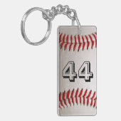 Baseball met nummer sleutelhanger (Voorkant Links)