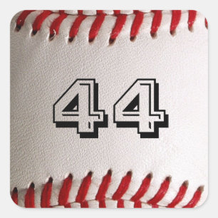 Baseball met nummer vierkante sticker