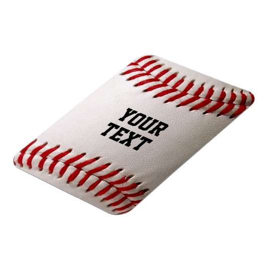 Baseball met persoonlijke naam magneet (Linkerzijde)