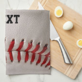 Baseball met persoonlijke naam theedoek (Quarter Fold)