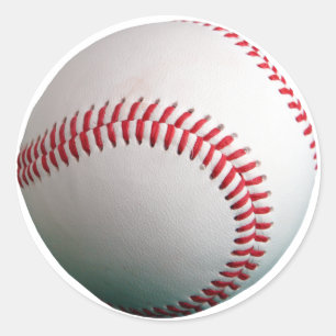 Baseball met Red Stitching Ronde Sticker